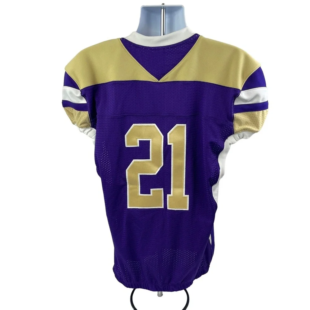 VINTAGE adidas Football Practice Jersey Mens XL Purple Gold #21 Pro Cut Stitched